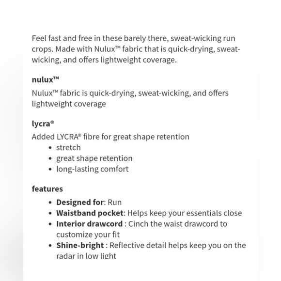 Lululemon Fast & Free Crop II *Nulux 19" - Picture 2 of 12